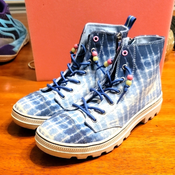 Skechers Shoes - Skechers Blue Tie-Dye High-Top Sneakers